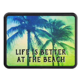 Life is better at the beach palm tree photo hitch hitch cover