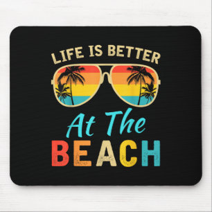 Life Is Better At The Beach Retro Palm Trees Summe Mouse Pad