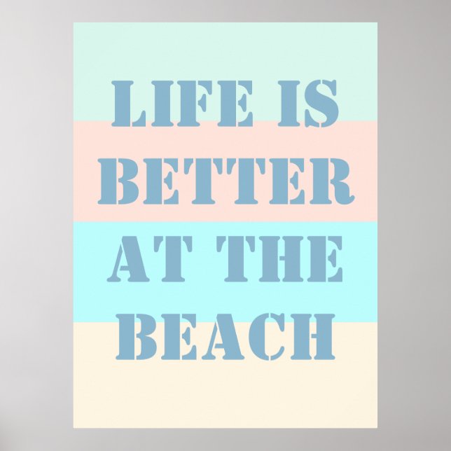 Life is Better at the Beach Retro Poster (Front)