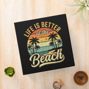 Life is Better At The Beach Retro Summer Vacation 3 Ring Binder