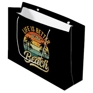 Life is Better At The Beach Retro Summer Vacation Large Gift Bag
