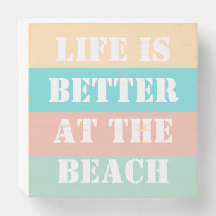 Life is Better at the Beach Retro Wooden Box Sign