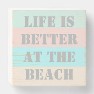 Life is Better at the Beach Retro Wooden Box Sign