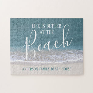 Life Is Better At The Beach Sand & Ocean Jigsaw Puzzle