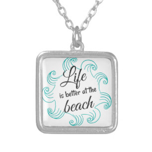 Life is better at the Beach Square Necklace