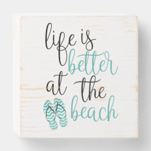 Life Is Better At The Beach Theme Wooden Box Sign