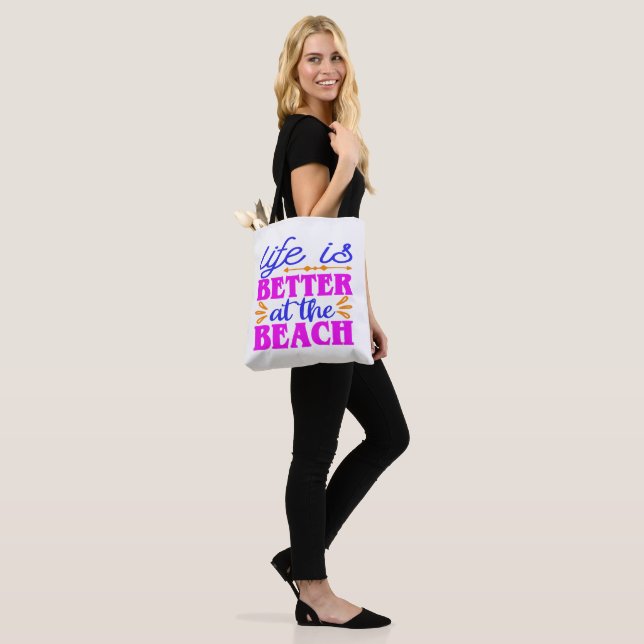 Life is Better at the Beach Tote Bag (On Model)