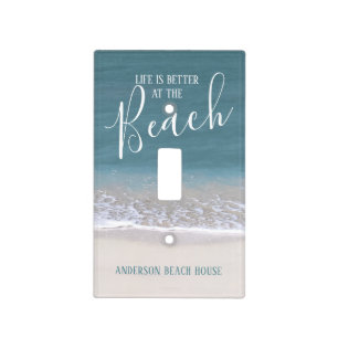 Life Is Better At The Beach Water and Sand Photo Light Switch Cover