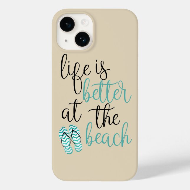 Life Is Better At The Beach With Flip Flops Sand Case-Mate iPhone Case (Back)