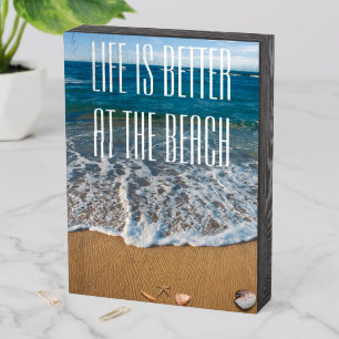 Life is better at the beach wooden box sign