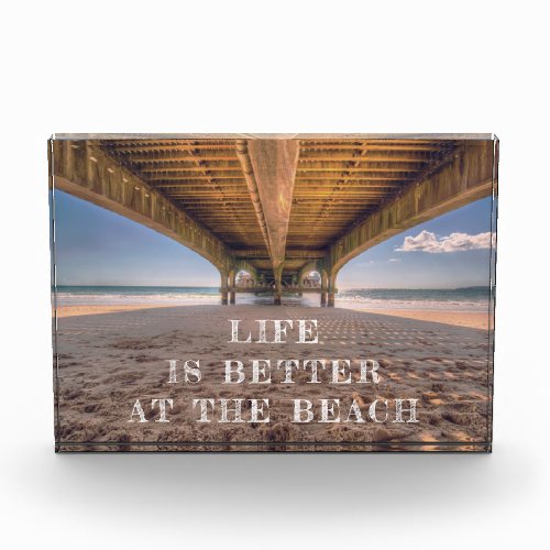 Life Is Better at the Beach Wooden Pier Photo