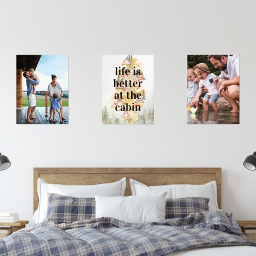 Life is Better at the Cabin  Family Photos Wall Art Sets