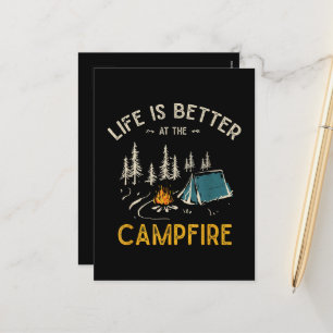 Life Is Better At The Campfire Funny Camper Holiday Postcard
