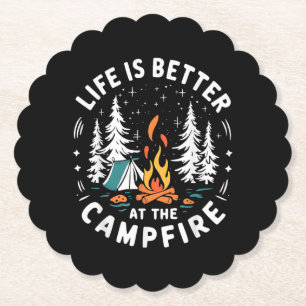 Life is Better at The Campfire Funny Camping Paper Coaster