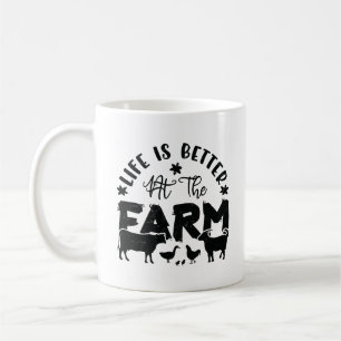 Life is Better At the Farm (chicken, cow, goat) Coffee Mug