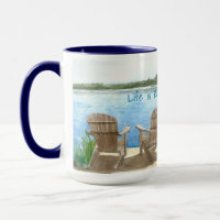 Life is Better at the Lake, Adirondack Chairs, Mug