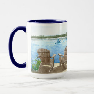 Life is Better at the Lake, Adirondack Chairs, Mug