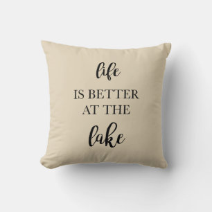 Life is Better at the Lake Beige Pillow