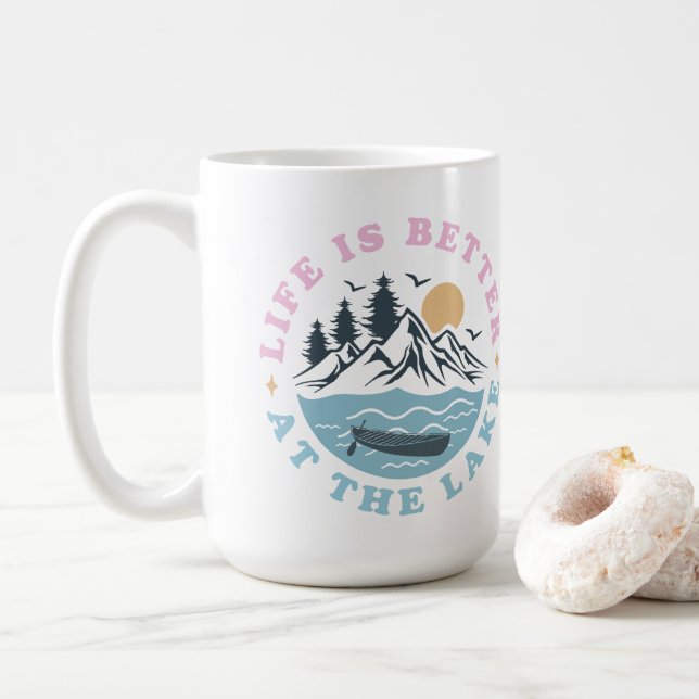 Life Is Better at The Lake Coffee Mug (With Donut)