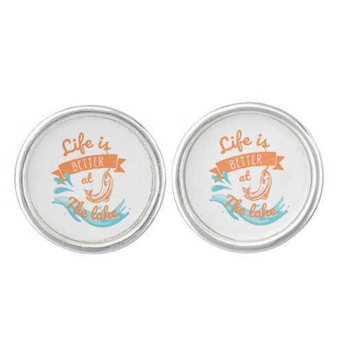 life is better at the lake cufflinks