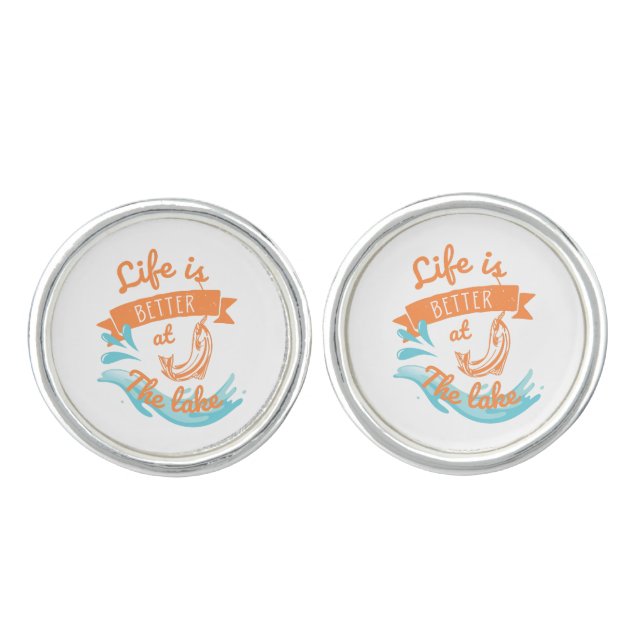life is better at the lake cufflinks (Front)