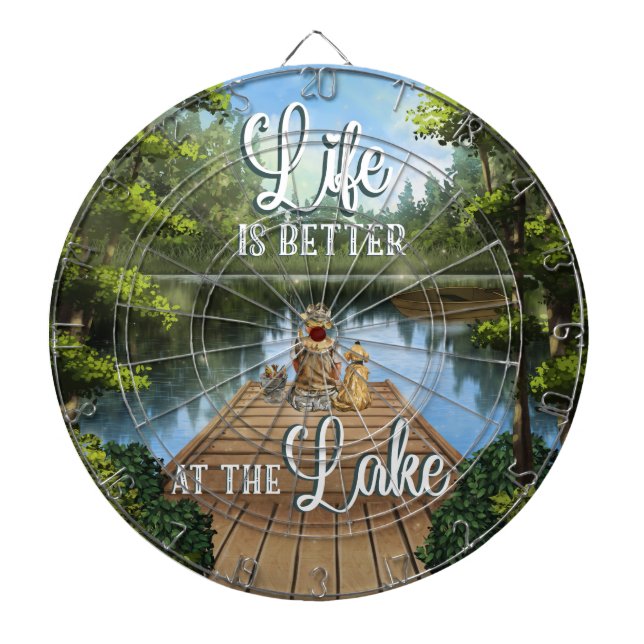 Life Is Better At The Lake Dart Board (Front)