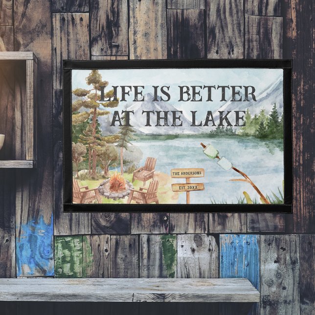 Life is Better at the Lake | Family Name Pennant (Creator Uploaded)