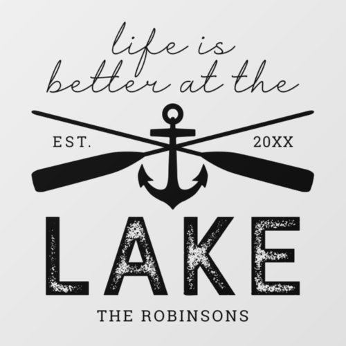 Life is Better at the Lake Family Name Wall Decal