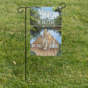 Life Is Better At The Lake Fishing Garden Flag