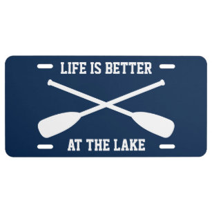 Life is better at the lake funny vanity license plate