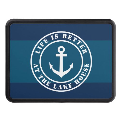 Life is better at the lake house nautical anchor hitch cover