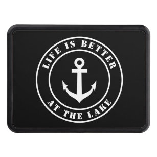 Life is better at the lake nautical anchor trailer hitch cover