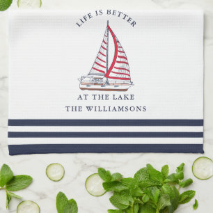 Life is Better at the Lake Nautical Kitchen Towel