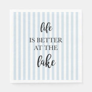 Life is Better at the Lake Nautical Stripe Napkins