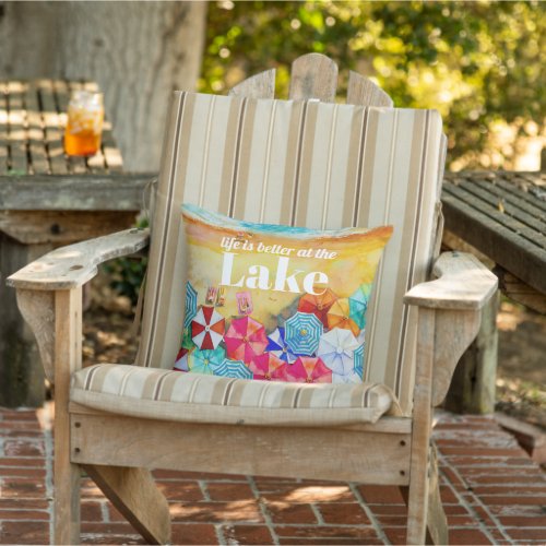 Life is Better at the Lake Outdoor Pillow