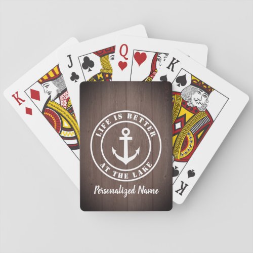 Life is better at the lake personalized bicycle playing cards