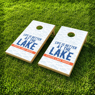 Life is Better at the Lake Personalized Cornhole Set