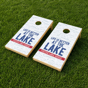 Life is Better at the Lake Personalized Cornhole Set
