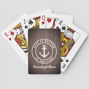 Life is better at the lake personalized poker cards