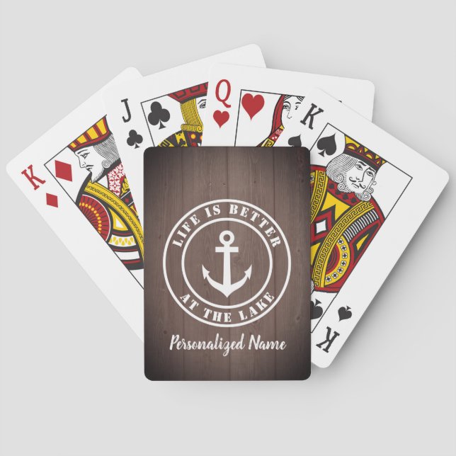 Life is better at the lake personalized poker cards (Back)