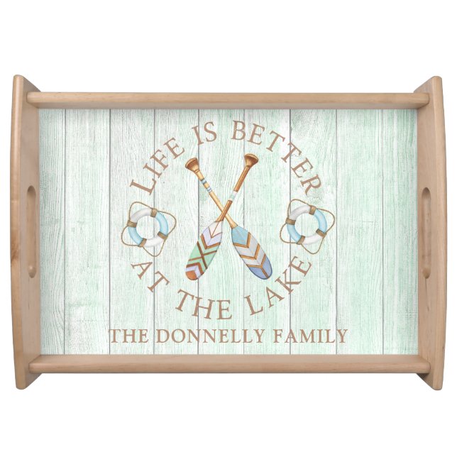 Life Is Better At The Lake Personalized  Serving Tray (Front)