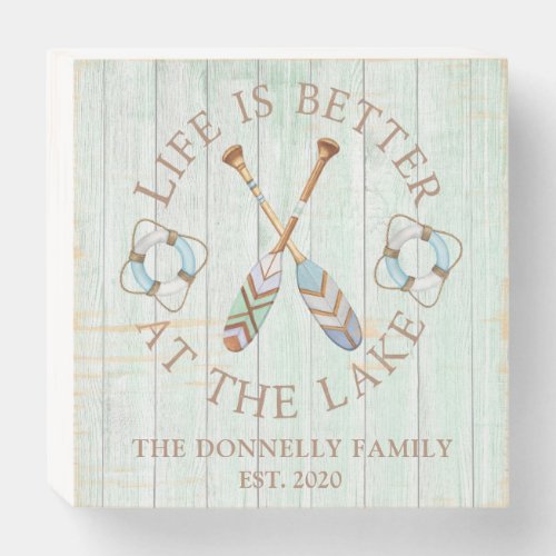 Life Is Better At The Lake Personalized  Wooden Box Sign