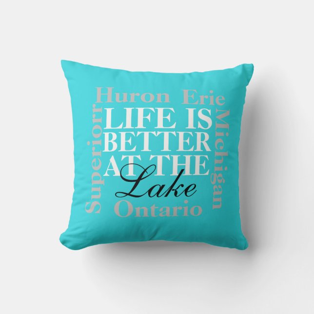 Life is better at the lake pillow (Front)
