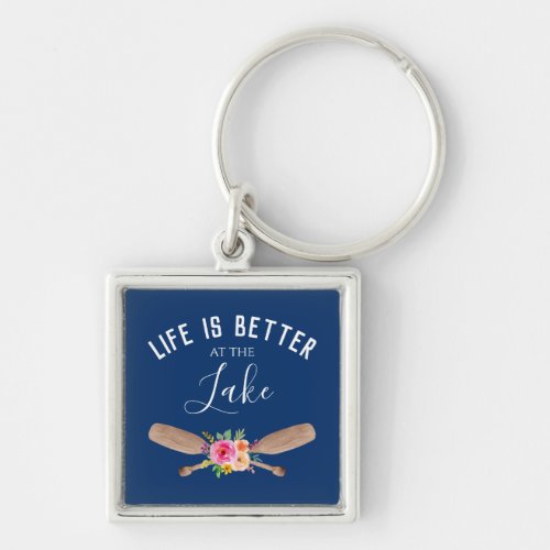 Life Is Better At The Lake Rustic Chic Keychain
