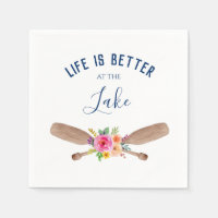 Life Is Better At The Lake Rustic Chic Napkins