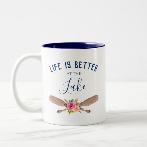 Life Is Better At The Lake Rustic Chic Two_Tone Coffee Mug