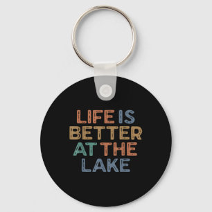 Life Is Better At The Lake Summer Vacation Boating Keychain