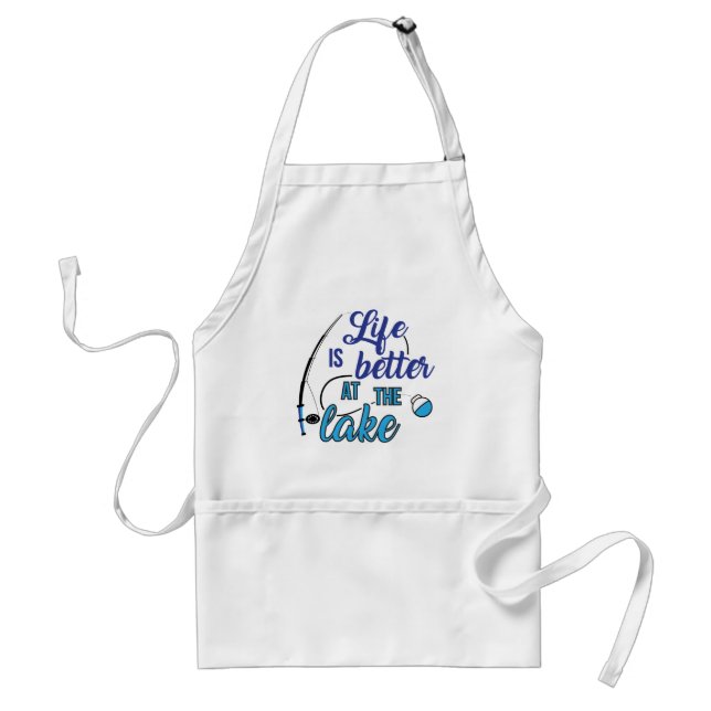 life is better at the lake word art adult apron (Front)