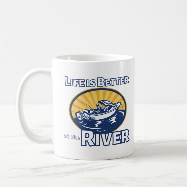 Life is Better at the River Coffee Mug (Left)