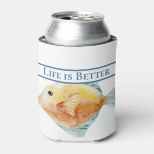 Life is Better at the Sea/ Colorful Fish Can Cooler